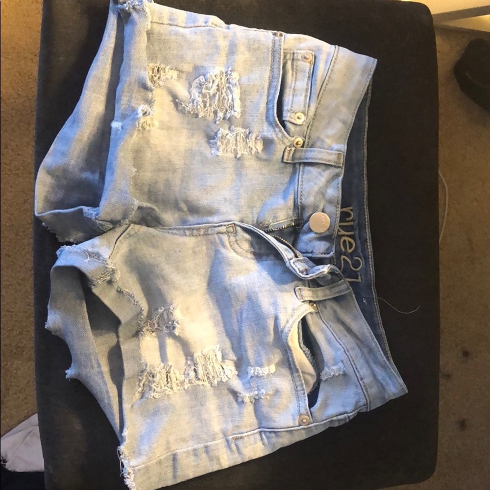 Denim Rue 21 Shorts with built in holes.